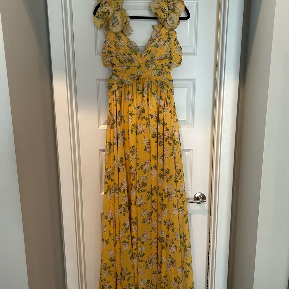 ANTONIO MELANI Yellow Floral Maxi Dress